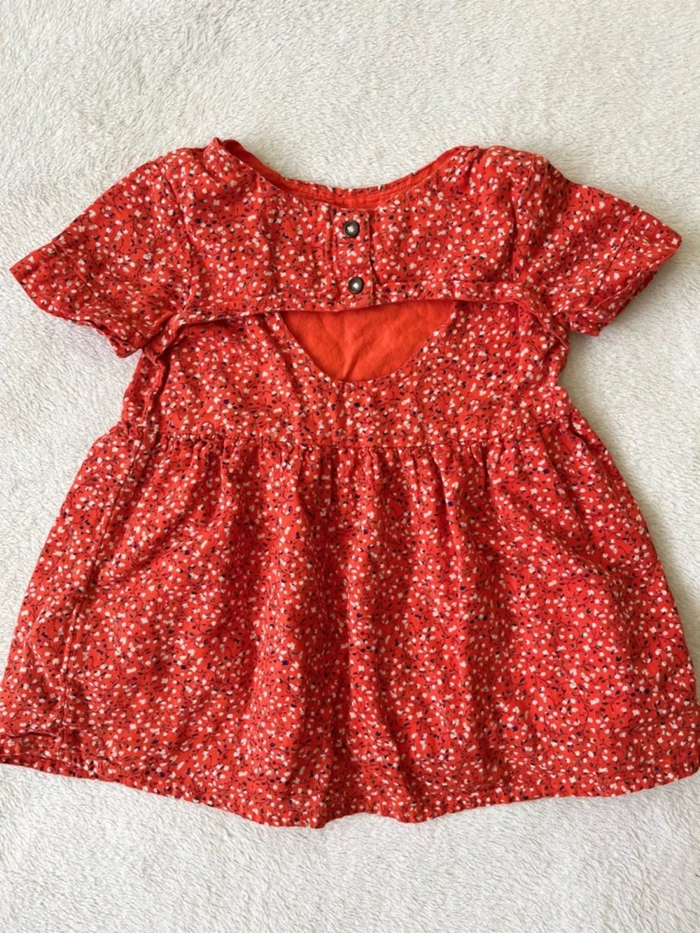 Old Navy Red Floral Short Sleeve Dress